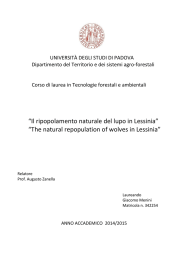 “Il ripopolamento naturale del lupo in Lessinia” “The natural