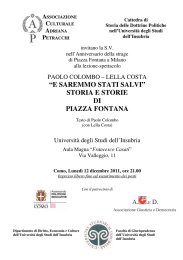 “E saremmo stati salvi”. Storia e storie della Strage di Piazza Fontana