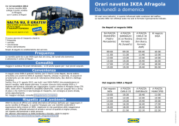 Orari navetta IKEA Afragola Da lunedì a domenica