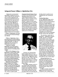 INMM NEWS Safeguards Pioneer William A. Higinbotham Dies