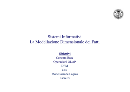 Sistemi Informativi La Modellazione Dimensionale dei Fatti