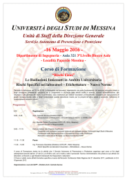 Locandina corso 16 maggio - Università degli Studi di Messina