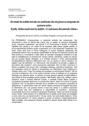 «In estate ho subito trovato un ambiente che mi piaceva composto