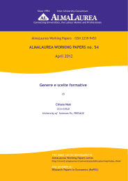 “Scelte formative e genere”