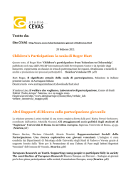 Tratto da: Children`s Participation: la scala di Roger Hart Altri