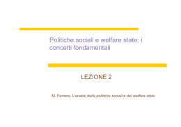 Politiche sociali e welfare state - Scienze Politiche, Economiche e