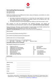 Serviceauftrag Maschinenreparatur