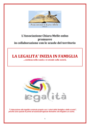 la legalita` inizia in famiglia - Associazione Chiara Melle Onlus