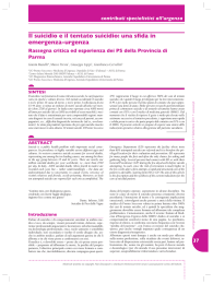 37 Il suicidio e il tentato suicidio: una sfida in emergenza