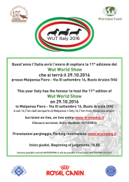 Wut World Show che si terrà il 29.10.2016 Wut World Show on 29.10