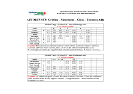 AUTOBUS STP: Gravina – Santeramo – Gioia – Taranto (A/R)