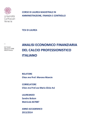 ANALISI ECONOMICO FINANZIARIA DEL CALCIO