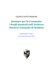 Suonare per la Comunità: i fondi musicali nell`Archivio Storico