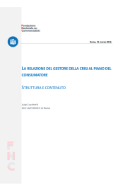 La relazione del gestore della crisi al piano del consumatore