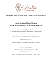 Esempi dei nostri deliziosi menu a 5 portate