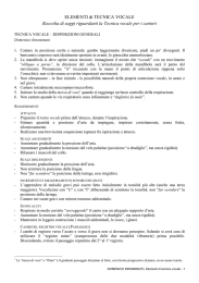 ELEMENTI di TECNICA VOCALE Raccolta di saggi riguardanti la