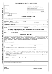 modulo di rinuncia agli studi - Università degli Studi di Firenze