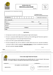 Domanda di rinuncia agli studi - Universit&agrave; degli Studi del Sannio