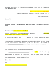 Modello di lettera di richiesta di accesso agli atti