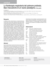 La fisioterapia respiratoria del polmone profondo. Basi meccaniche