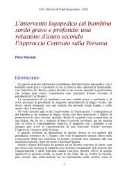 L`intervento logopedico con il bambino sordo grave e profondo una