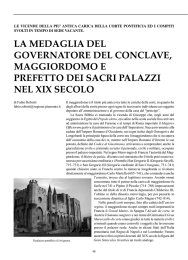 LA MEDAGLIA DEL GOVERNATORE DEL CONCLAVE