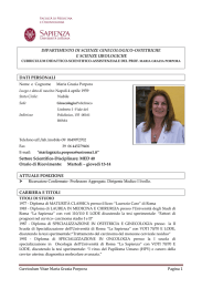 Curriculum Vitae Maria Grazia Porpora Pagina 1 DIPARTIMENTO DI