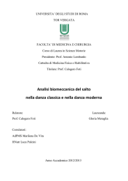 Analisi biomeccanica del salto nella danza classica e nella danza