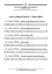 Conti correnti e Tesoreria del Comune