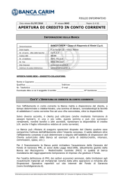 apertura di credito in conto corrente