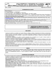 APERTURA DI CREDITO IN CONTO CORRENTE