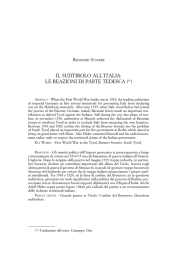 REINHARD STAUBER: Il Sudtirolo all`Italia: le reazioni di parte