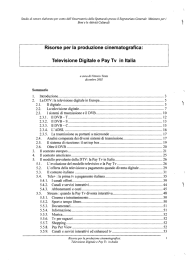 Risorse per la produzione cinematografica: Televisione Digitale e