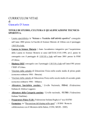 Curriculum vitae di Giancarlo D`Amen