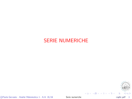 serie numeriche - Paola Gervasio