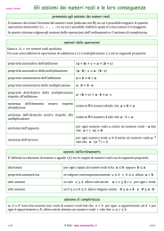 Gli assiomi dei numeri reali e le loro conseguenze