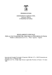 Regolamento speciale per la coltivazione del riso nella Provincia di
