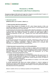 Documento n. 102/004. Nota informativa sulla Firma Grafometrica.