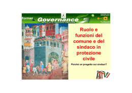 Ruolo e funzioni del comune e del sindaco in protezione civile