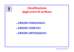 Classificazione degli errori di scrittura ERRORI FONOLOGICI