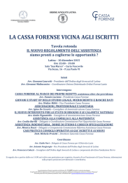 LA CASSA FORENSE VICINA AGLI ISCRITTI