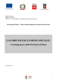 Le definizioni di povertà utilizzate in questa ricerca