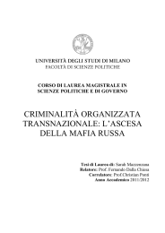 criminalità organizzata transnazionale: l`ascesa della mafia russa