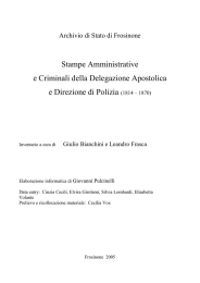 Stampe Amministrative e Criminali della Delegazione Apostolica e