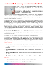 Puntura accidentale con ago abbandonato nell`ambiente