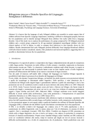 Bilinguismo precoce e Disturbo Specifico del Linguaggio