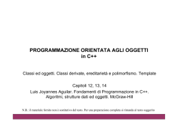 PROGRAMMAZIONE ORIENTATA AGLI OGGETTI in C++