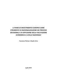 il piano di investimento europeo come strumento di