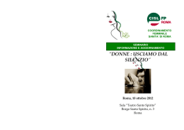“DONNE : USCIAMO DAL SILENZIO” - Cisl FP Roma Capitale