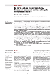 La morte cardiaca improvvisa in Italia. Dimensioni, percezioni